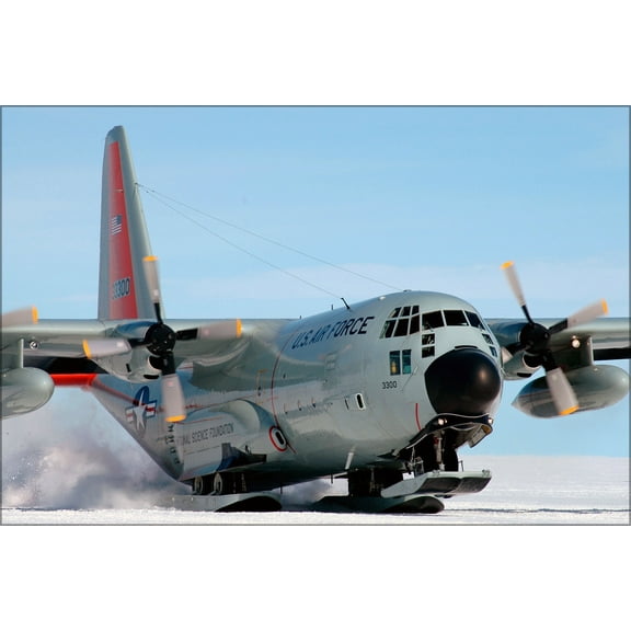 24"x36" Gallery Poster, 139th Airlift Squadron, Lockheed LC-130H Hercules, Greenland