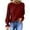 Red, variant on Women's Long Sleeve Tops Casual Crewneck Keyhole Back Solid Color Loose Blouse T Shirts Tunics with Smocked Cuffs