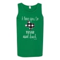 thumbnail image 2 of Wild Bobby, I Love You To Texas And Back Plaid Pop Culture Mens Graphic Tank Top, Kelly, 3XL, 2 of 3