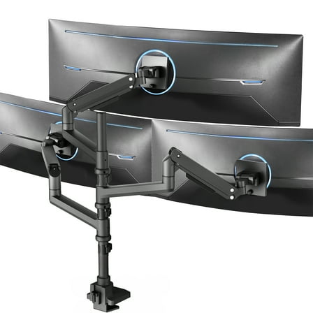 VIVO Pneumatic Triple Ultrawide Computer Monitor Desk Mount for Screens upto 49"