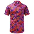 thumbnail image 3 of Camisa hawaiana de playa para hombre, ropa con estampado 3D de hojas de madera, palmeras y2k, blusa informal de verano con solapa y manga corta, 3 of 5