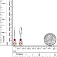 thumbnail image 2 of Gem Stone King 925 Sterling Silver Peach Nano Morganite and Red Created Ruby Dangle Earrings for Women with Lab Grown Diamond (4.53 Cttw, Oval 9X7MM), 2 of 3