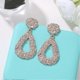thumbnail image 4 of Farfi Bohemia - Pendientes colgantes con forma de lágrima hueca y relieve geométrico para mujer, regalo de joyería, oro rosa, 4 of 5