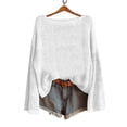 thumbnail image 2 of Gsakboxl Sweaters for Women Solid Boat Neck Long Sleeve Loose Knit Pullover Sweater, Soft Basic Casual Fall Travel Top, 2 of 4