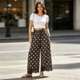 thumbnail image 4 of Lace Wide Leg Pants for Women 2026 Spring Summer Cropped Lightweight Casual Pants with Pockets, 4 of 8