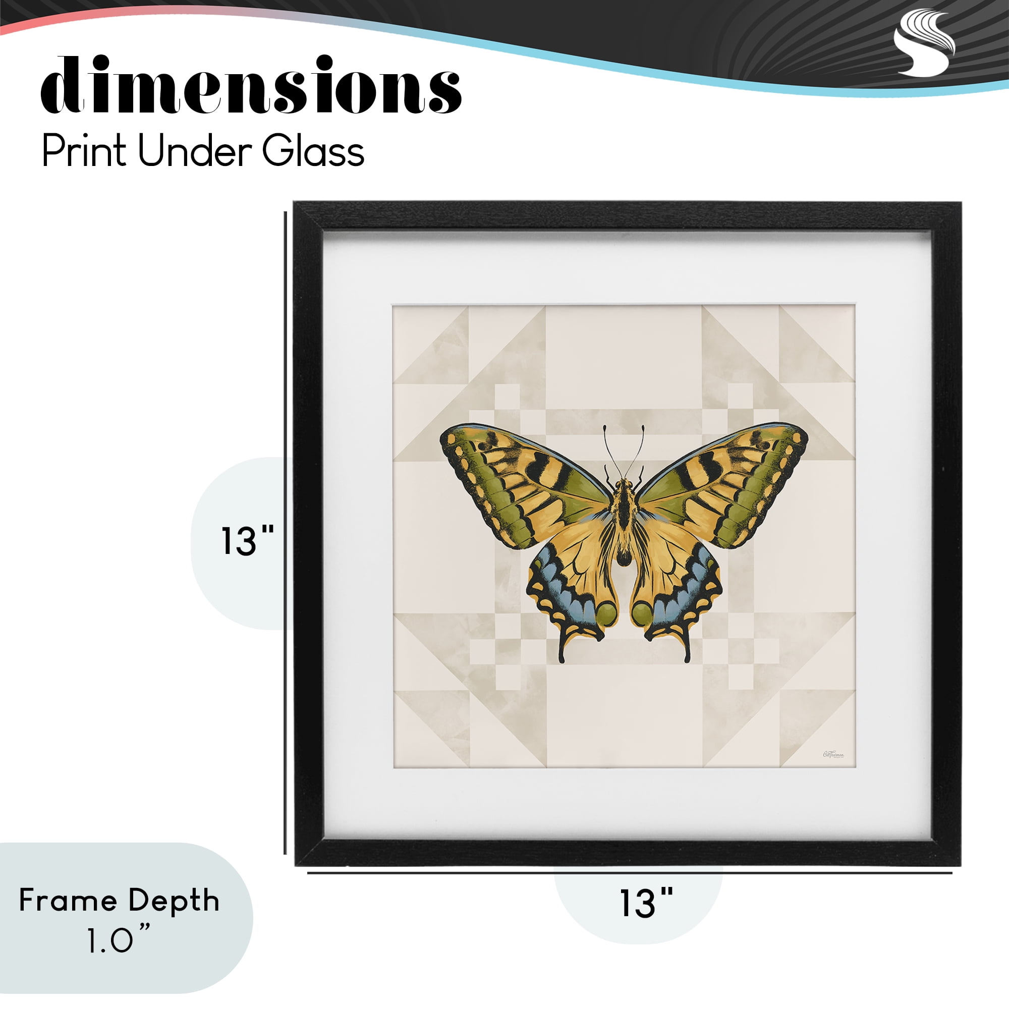 Stupell Industries Green Swallowtail Butterfly Black Framed Print Under Glass, design by Cat Thurman Designs