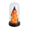 thumbnail image 2 of Glass Dome Halloween Light Up Skeleton Pumpkin Figurine Warm LED Glow Seasonal Fall Tabletop Decor Statue Indoor Mantel Coffee Table Holiday Accent Ornament Soft Ambient Lighting Centerpiece, 2 of 4