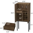 thumbnail image 2 of CBJCBJ Tall Wine Cabinet with 2 Doors and Removable wine Rack for Dining Room, Brown, 2 of 7