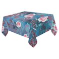 thumbnail image 1 of BSDHOME Flowers Cotton Linen Tablecloth 52x70 inches Tablecover Desk Table Cloth For Dining Room, Tea Table, Picnics, Parties, 1 of 5