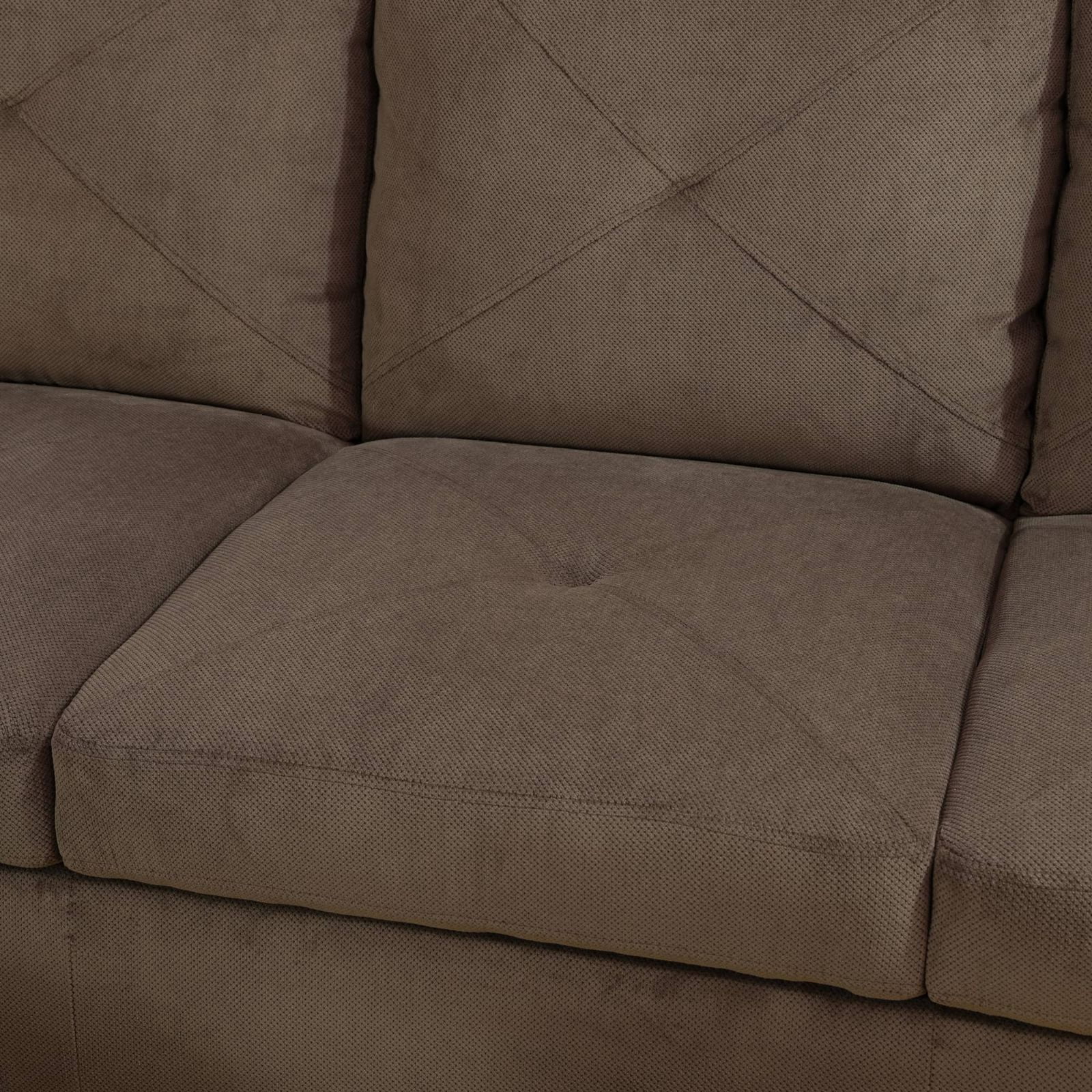 Modern L-Shape Sectional Sofa for Living Room, Modular Sleeper Sofa Couch With Chaise For Bedroom, Brown