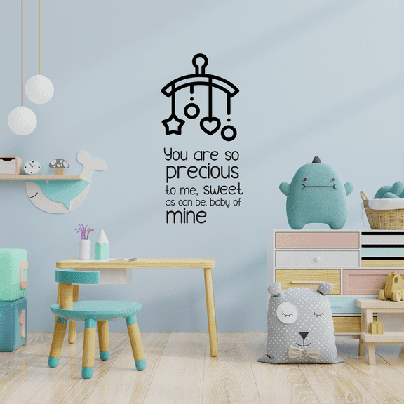 Precious To Me Stars Newborn Baby Babies Quote Wall Sticker Art Decals for Girls Boys Room Bedroom Nursery Kindergarten House Fun Home Decor Stickers Wall Art Vinyl Decoration Size (30x27 inch)