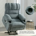 thumbnail image 6 of Power Lift Recliner Chairs with Massage and Heat, UHOMEPRO Electric Fabric Recliner Chair for Elderly, Living Room Furniture with USB Charge Port, 2 Cup Holders, and Side Pocket, Blue, 6 of 12