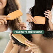 TADA Natural Beauty Bamboo Hair Brush for Hair Growth for Women Men and Kids, for All Hair Types, Natural Bamboo Bristles Detangling Wooden Paddle Hairbrush for Massaging Scalp
