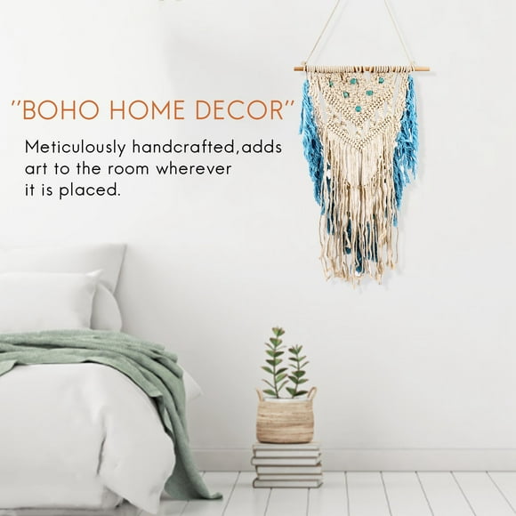 Wall Hanging Macrame Curtain Bohemian Hand Woven Tapestry Perfect Door Curtain Macrame for Bedroom Decoration 45 x 75cm