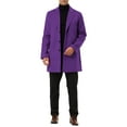 thumbnail image 2 of INSPIRE CHIC Men's Coat Notched Lapel Single Breasted Mid-Weight Long Sleeve Coat 2XL Purple, 2 of 7