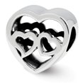 thumbnail image 1 of Reflection Beads QRS2452 Sterling Silver Two Hearts Bead, 1 of 1