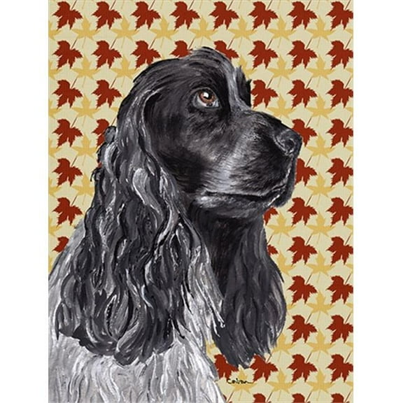 Cocker Spaniel Fall Leaves Flag Garden Size