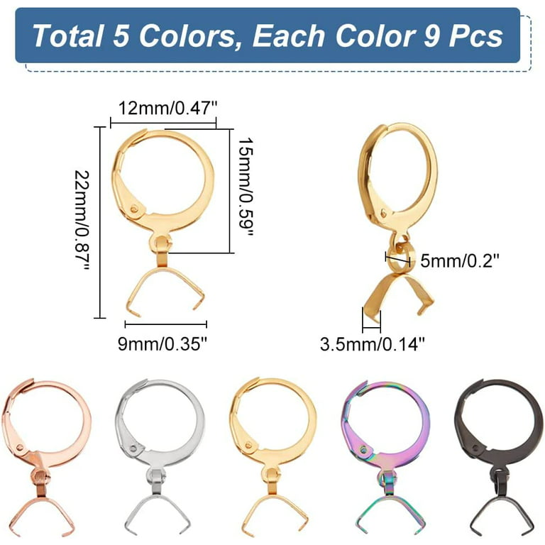 20pcs Stainless Steel Leverback Earring Hooks Hypoallergenic Ear Wires  Earring Hooks with Beaded Chains Pinch Bail Clasps for DIY Earrings Jewelry