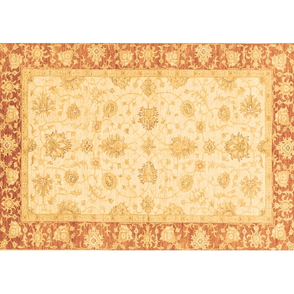 Ahgly Company Indoor Rectangle Oriental Brown Modern Area Rugs, 2' x 5'