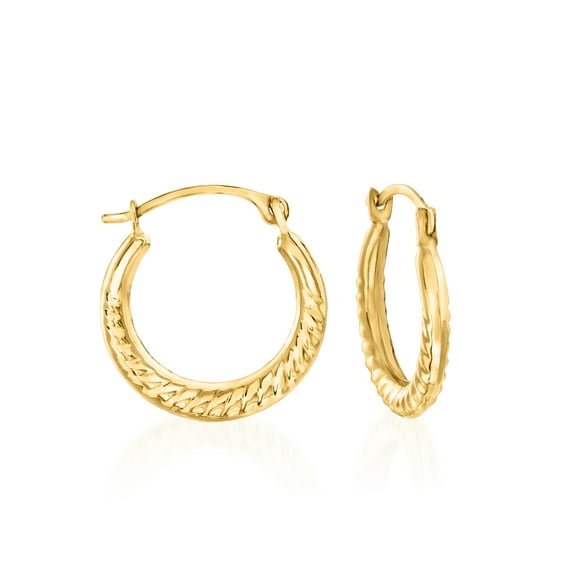 Ross-Simons 14kt Yellow Gold Small Roped Hoop Earrings, Women's, Adult
