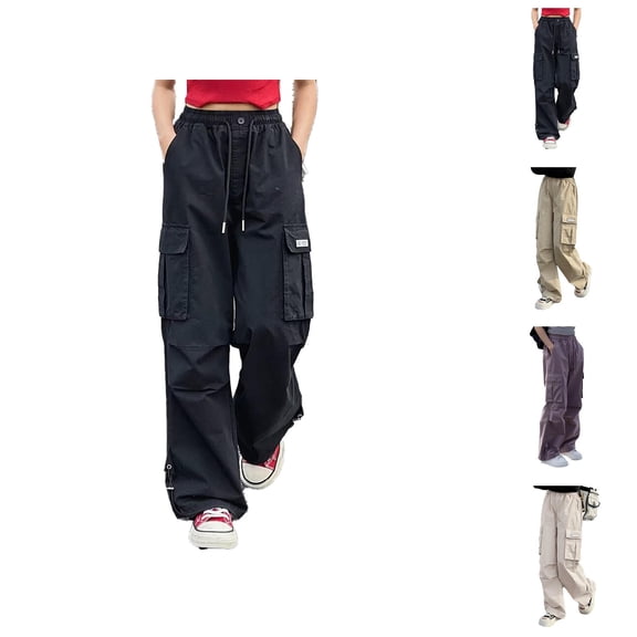 Cargo Pants for Girls Casual Pants Girls Cargo Pants for Girls Summer Lightweight Casual Outdoor Play School Elastic Waist with Pockets Breathable Loose Fit Comfortable Everyday Wear for Ages 4-15