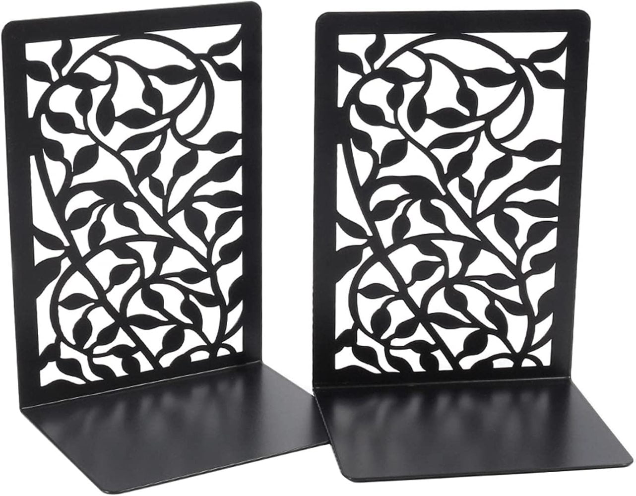 Book Ends, 1 Pair Metal Decorative Bookends for Shelves, Heavy Duty