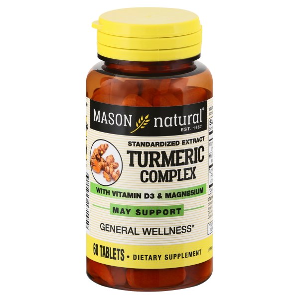 Mason Natural Turmeric Complex with Vitamin D3 and Magnesium Tablets