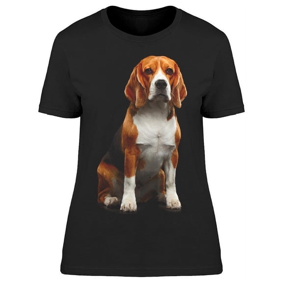 Purebred Beagle Dog Sitting T-Shirt Women -Image by Shutterstock, Female XX-Large