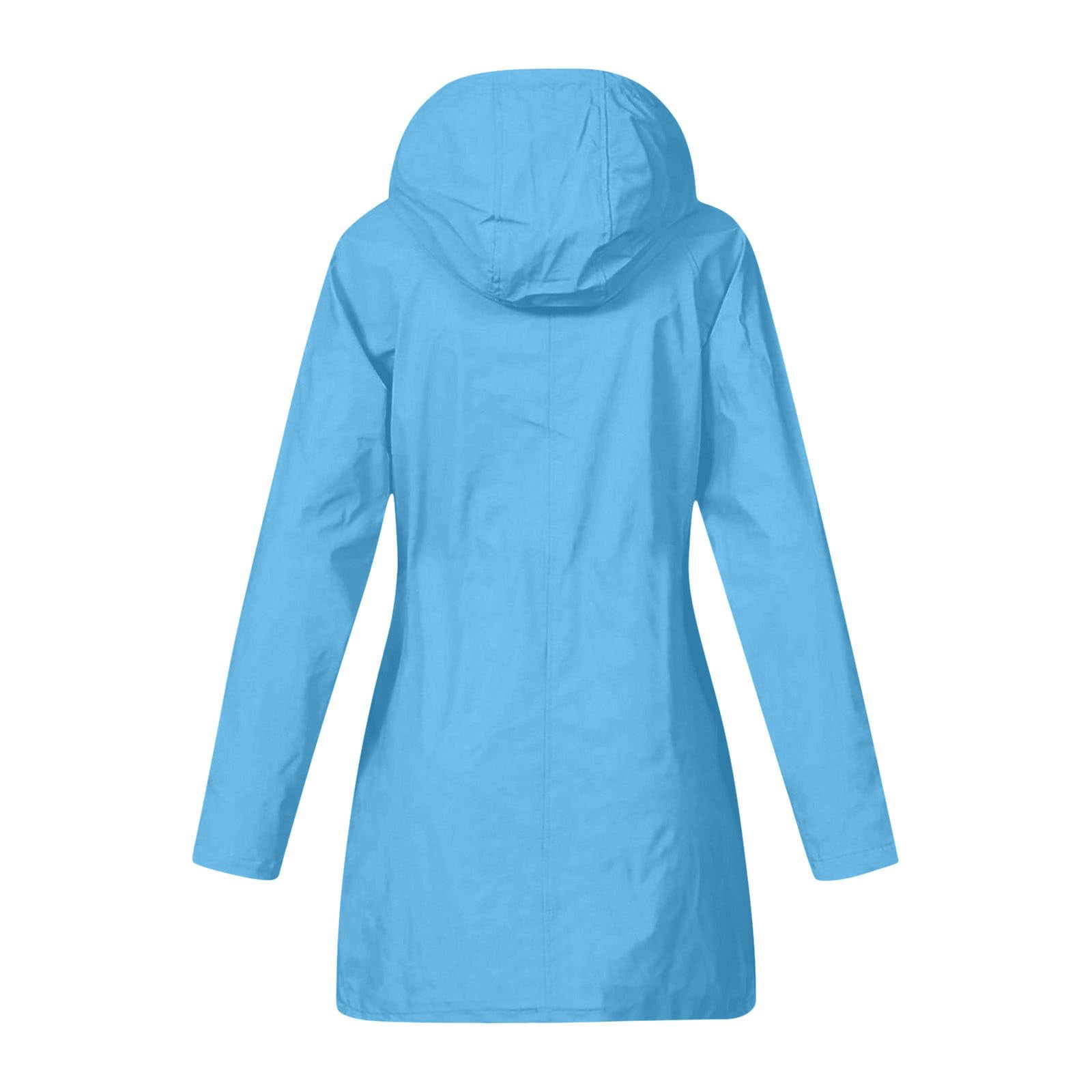 Rain Jacket for Women Lightweight Long Riancoat Hooded Waterproof Windbreaker Outdoor Hiking Travel Trench Coats