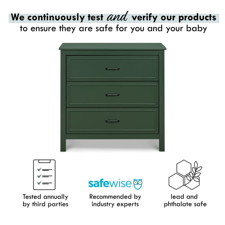 DaVinci Charlie 3-Drawer Dresser - Forest Green