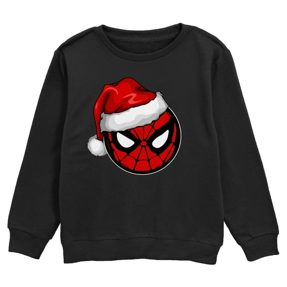 Boys Marvel Masked Hero Santa Hat Icon Sweatshirt