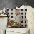 thumbnail image 2 of nygtbtfer Outdoor Throw Pillow CoverSpring Rabbit Silhouette Waterproof Cushion Pack Colorful Egg Floral on Flax Pillow Cases Home Decoration for Patio Garden Couch Sofa, 2 of 5