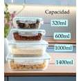 thumbnail image 2 of Juego de 4 recipientes herméticos MDFitness Recipientes de vidrio con tapa hermética, 2 of 4