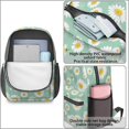 thumbnail image 4 of Daisy Pioneer Flower Green Pattern 17" School Backpacks for Teens,Waterproof Oxford Fabric,S-Shape Padded Straps for School,Travel,Hiking,Camping, 4 of 6