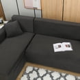 thumbnail image 2 of SHANNA Sectional Sofa Slipcovers Thick Velvet L Shape Couch Covers, 2Pcs Stretch Anti-Slip Sofa Covers 3 Seater + 3 Seaters Chaise Cover Furniture Protector,Dark Gray, 2 of 9