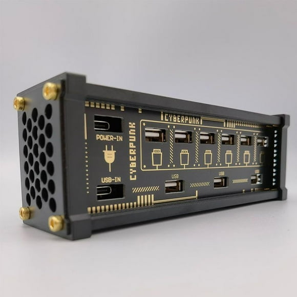 Computadora portátil con concentrador USB portátil de 6 puertos, con luz indicadora, adaptador de corriente de estación de acoplamiento USB a, expanso Clásico