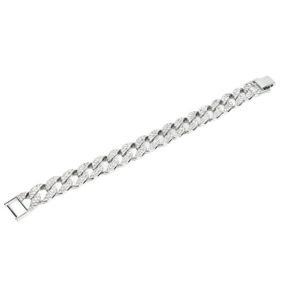 Cuban Link Chain,Fashionable Bracelet Diamonds Embedded Bracelet Fashionable Bracelet Smooth Operation