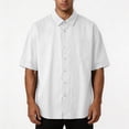 thumbnail image 7 of VgaVtl Summer Collared Shirt Men White Short Sleeve Minimalist Casual Everyday Button Mens Clothes Shirts, 7 of 7