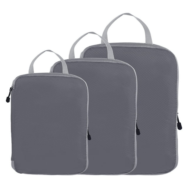 Cubo de compresión para viajes Organizador de equipaje impermeable para maletas Gris 3 Set