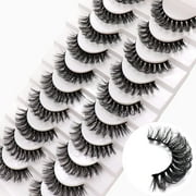 Russian Strip Lashes DD Curl False Eyelashes Fluffy Wispy Faux Mink Lashes 10 Pairs Pack (D04)