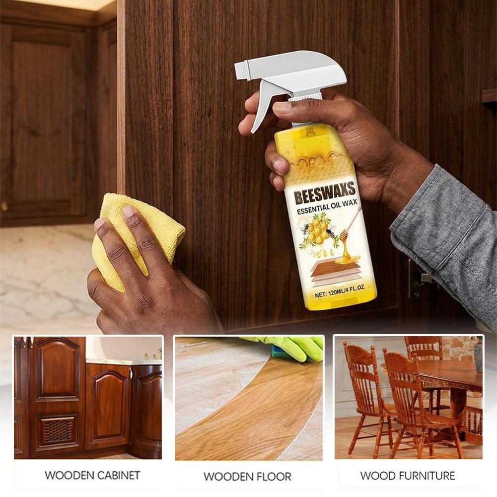 Natural Micro-Molecularized Beeswax Spray,Beeswax Essential Oil Wax,2026 NaturalBeeswax Repairing and Care Spray,Multi-Purpose Furniture Beeswa-x Wood Polish,for Living Rooms,Wood Furniture Floors