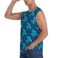 thumbnail image 3 of Lsque Cute Turtle Print Men's Cotton Blend Sleeveless Muscle Shirts (S-3XL)- Moisture Wicking, Odor Protection, UPF 30+,Small, 3 of 8