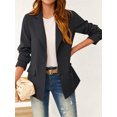 thumbnail image 4 of Women's Casual Blazers Long Sleeve Lapel Button Open Front Work Office Blazer Jackets Suit, 4 of 6
