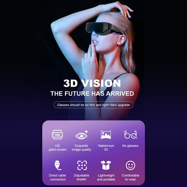 E812 Portable Video Glasses 3D Head Mounted Display Binocular