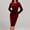 Red, variant on Zedker Women's Long Sleeve Velvet Mini Dress Fall Bodycon Mock Neck Elegant Short Cocktail Holiday Party Dresses Plus Size Black L