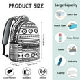thumbnail image 6 of Folk Art Boho Chic Bookbag - Roomy 17" Laptop Sleeve with Reinforced Handles | Durable Oxford Fabric Campus Backpack, Water-Repellent Tribal Design Carrier for High School & University Students, 6 of 6
