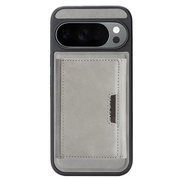 For Google Pixel 11 Phone Case,2-in-1 Magnetic Removable Flip Card Holder,Anti-Scratch PU Leather Back,With Kickstand,Compatible with Mag-safe,Shockproof Anti-fall Phone Case,Gray