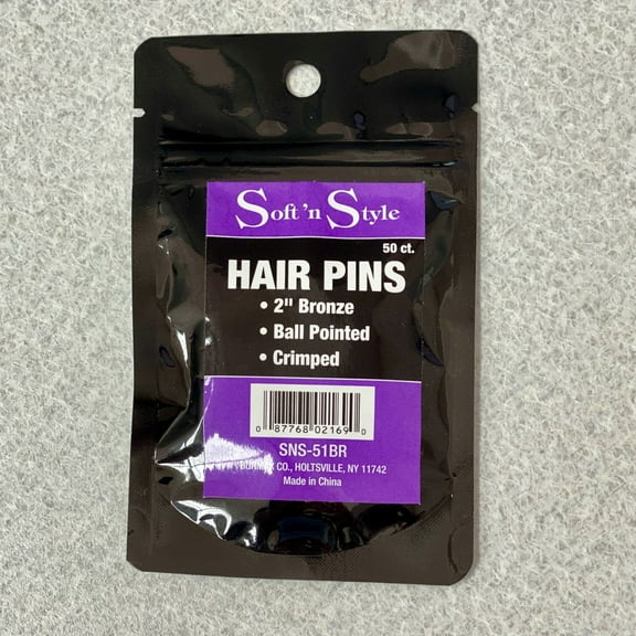 Hair Pins | 2" | 50ct | SNS-51BR | SOFT N STYLE