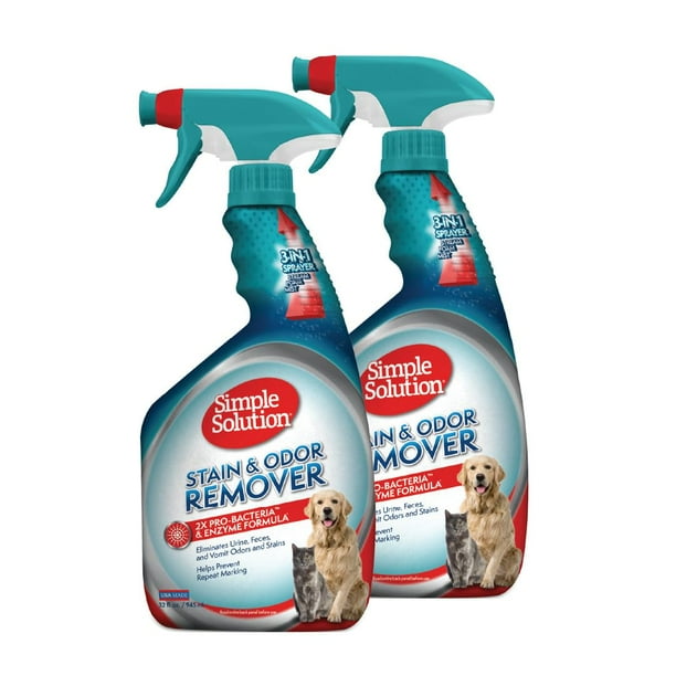 Spray eliminador de manchas y olores Simple Solution 960 ml (x2)