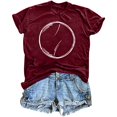 thumbnail image 1 of Mujeres Impreso Casual Top, Manga Corta Crew Cuello Blusa para la Primavera Y el Verano Desgaste, Ligero Imitación Algodón Moda Tee, 1 of 2